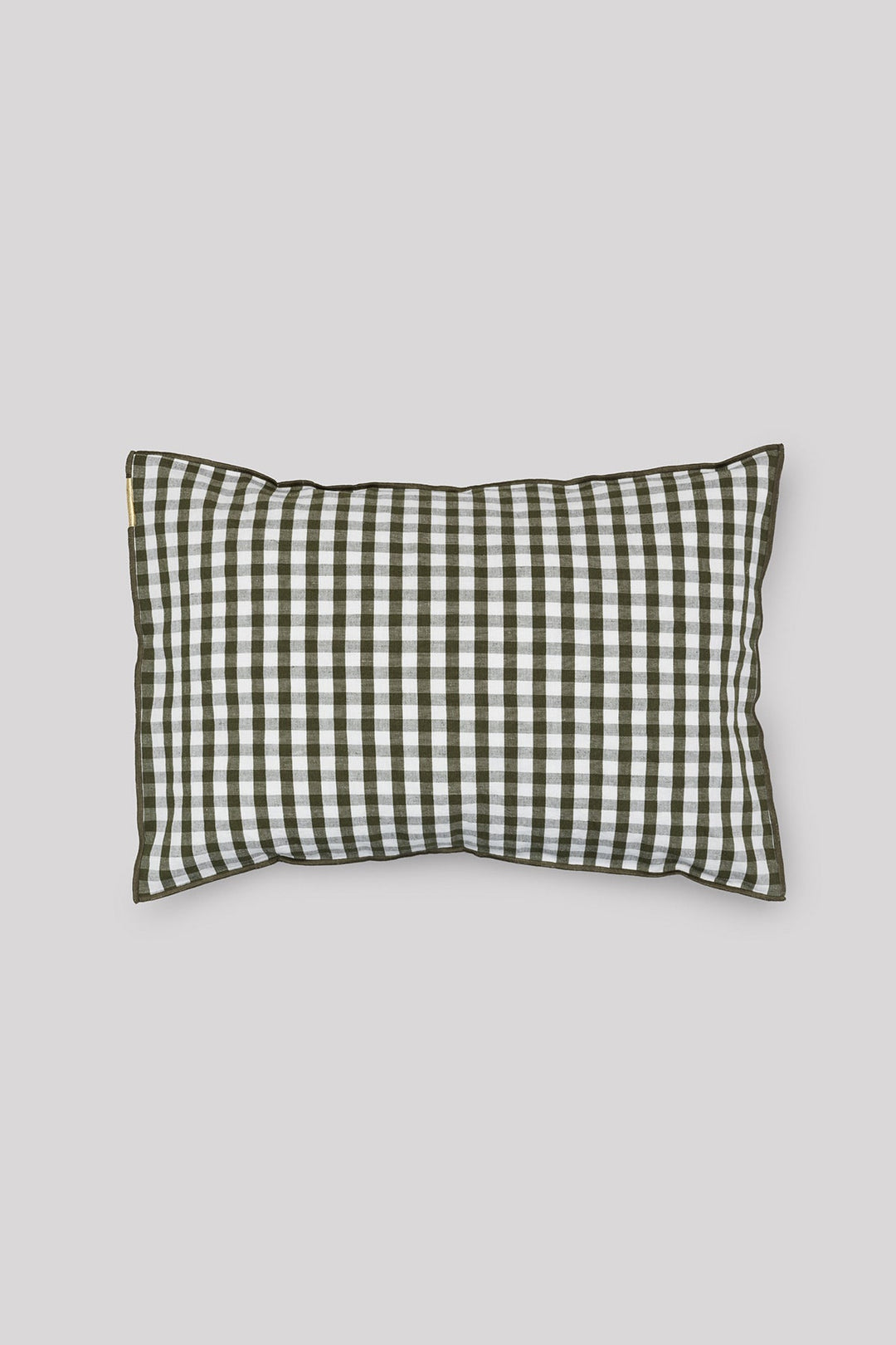 Coussin déhoussable en lin coton 35x50 cm Vichy - Vert câpre Coussins Les Pensionnaires