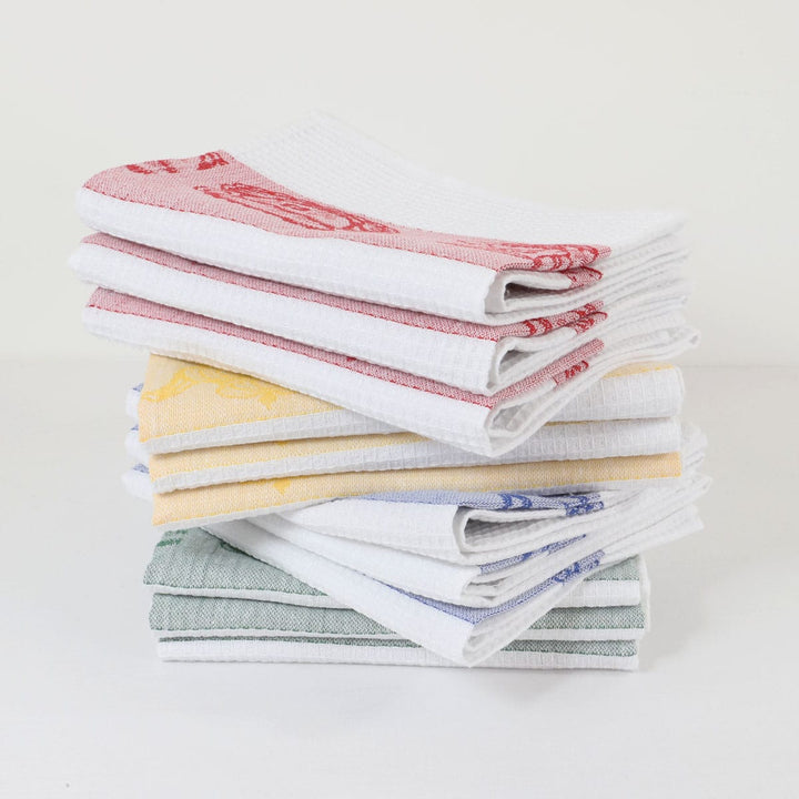 Lot de 12 torchons coton nid d'abeille jacquard REBECCA - Made in Portugal Torchons et essuis-mains Linandelle