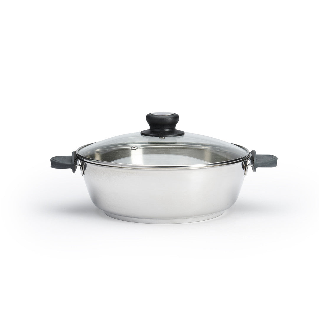 Sauteuse bombée en inox MILADY, pour poignée amovible TWISTY - 24cm