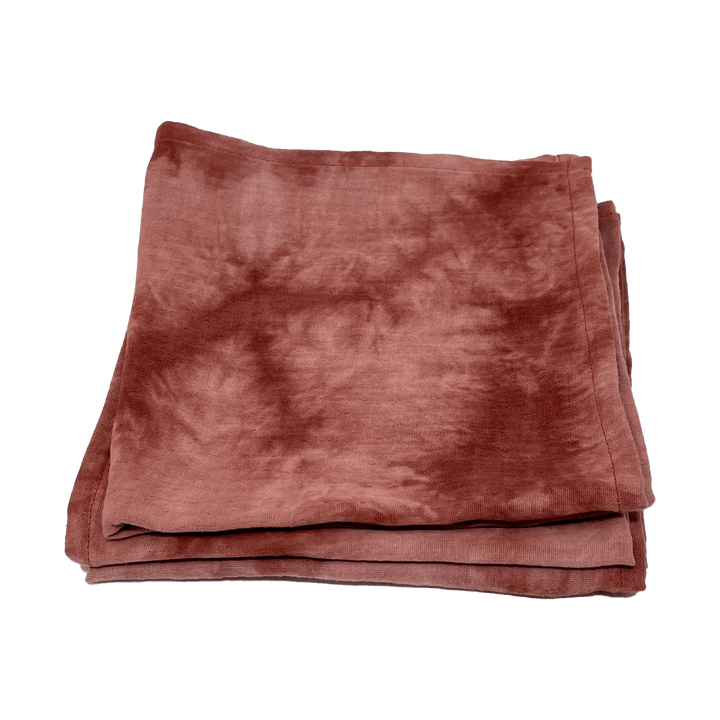 Serviette tie and dye rouille en coton - Lot de 2