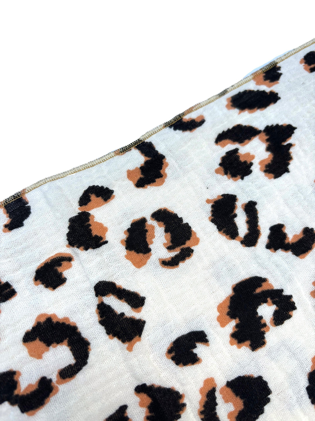 Coffret 4 Serviettes de Table – Gaze de Coton – Leopard Ecru – 40x40 cm