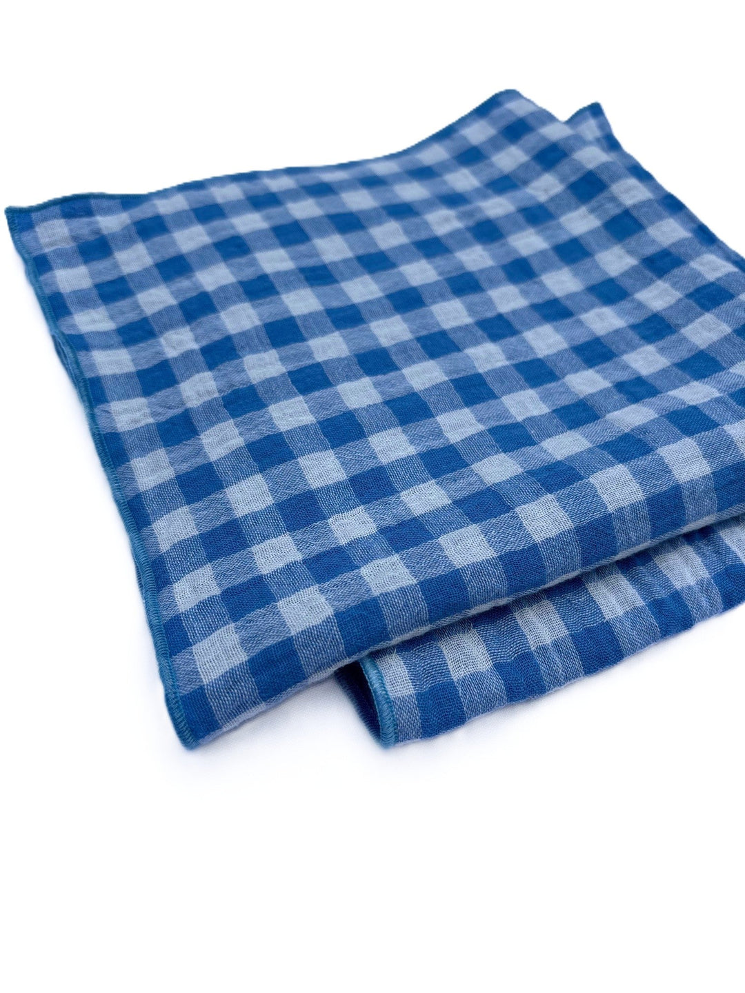 Coffret 4 Serviettes de Table – Gaze de Coton – Vichy Azur – 40x40 cm
