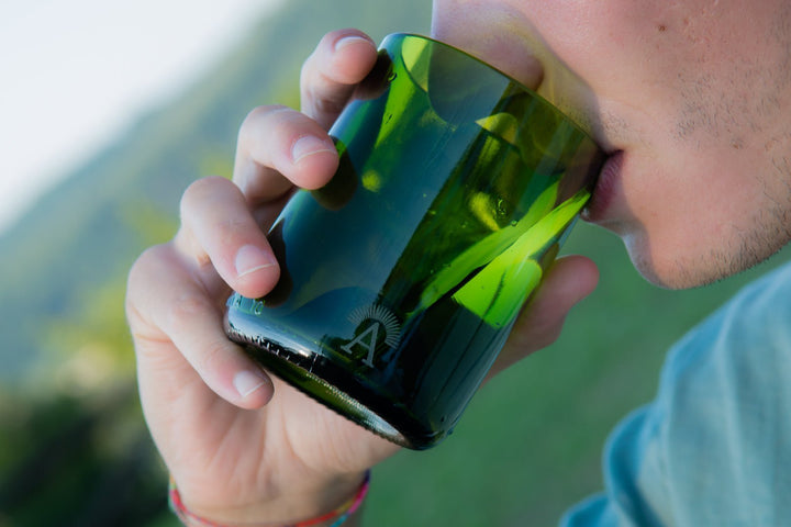 Ensemble carafe et 4 verres verts (finition satinée)