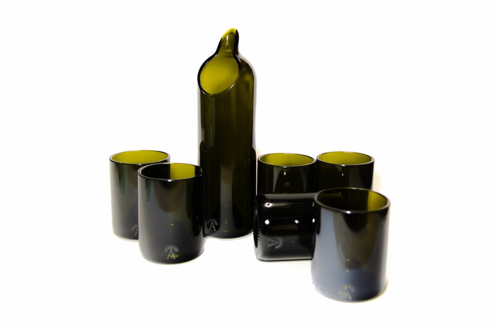 Ensemble carafe et 6 verres noirs (finition satinée)