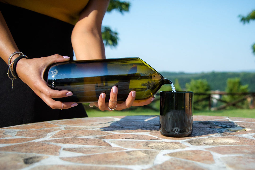 Ensemble carafe et 6 verres noirs (finition satinée)