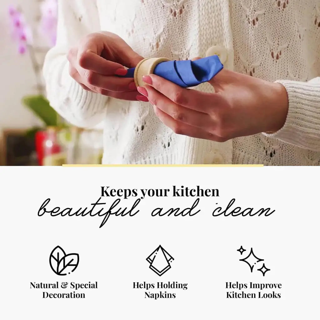 Ensemble de 6 ronds de serviettes en bois européen durable Ronds de serviettes Tuuli