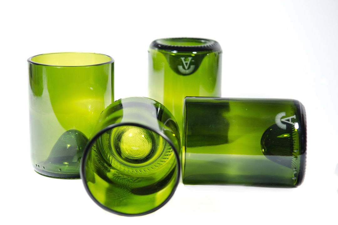 Ensemble carafe et 4 verres verts (finition brillante)