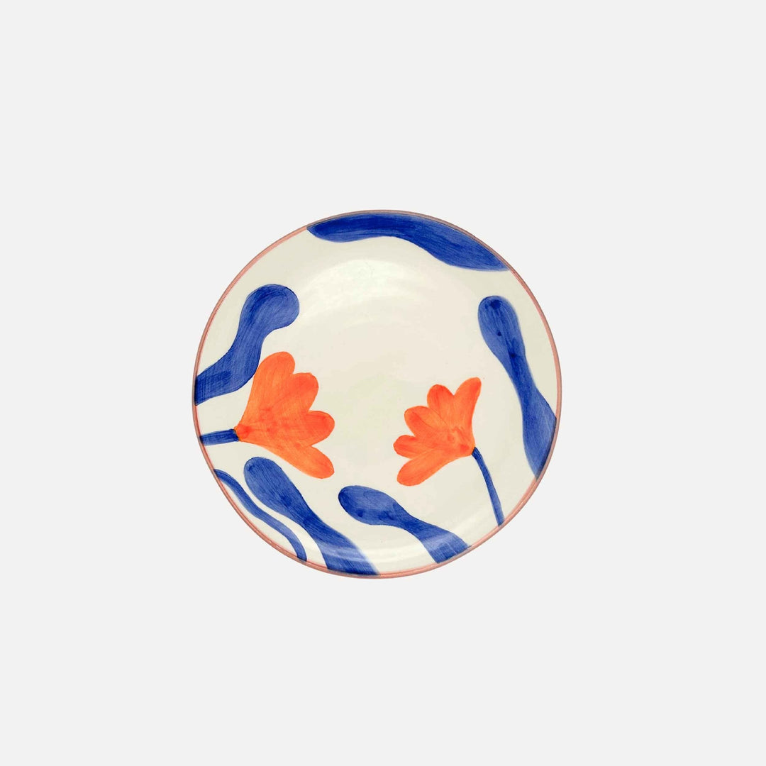 Petite assiette à fleurs oranges (Set de 2)