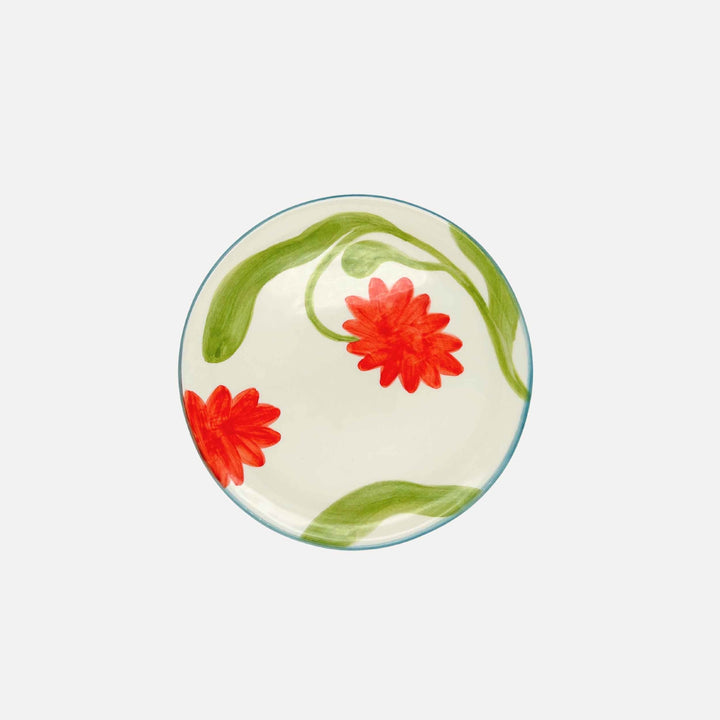 Small plate with red flowers (Set of 2)