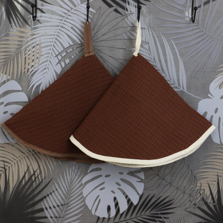 Lot de 2 essuies mains rond nid d'abeille HOME - Made in France Torchons et essuis-mains Linandelle