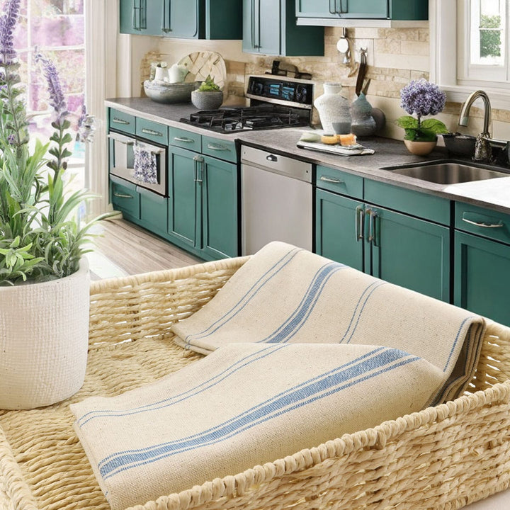 Lot de 2 torchons métis lin-coton naturel BRASSERIE Torchons et essuis-mains Linandelle