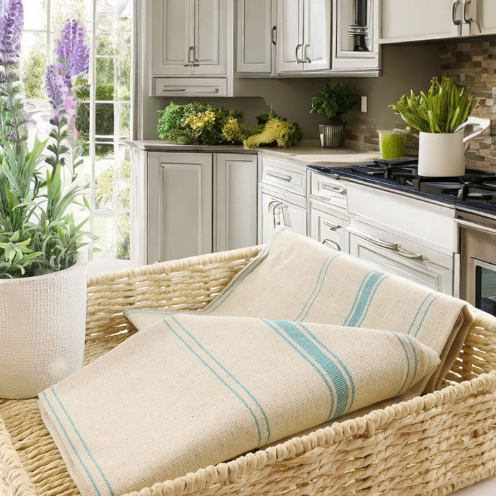 Lot de 2 torchons métis lin-coton naturel BRASSERIE Torchons et essuis-mains Linandelle