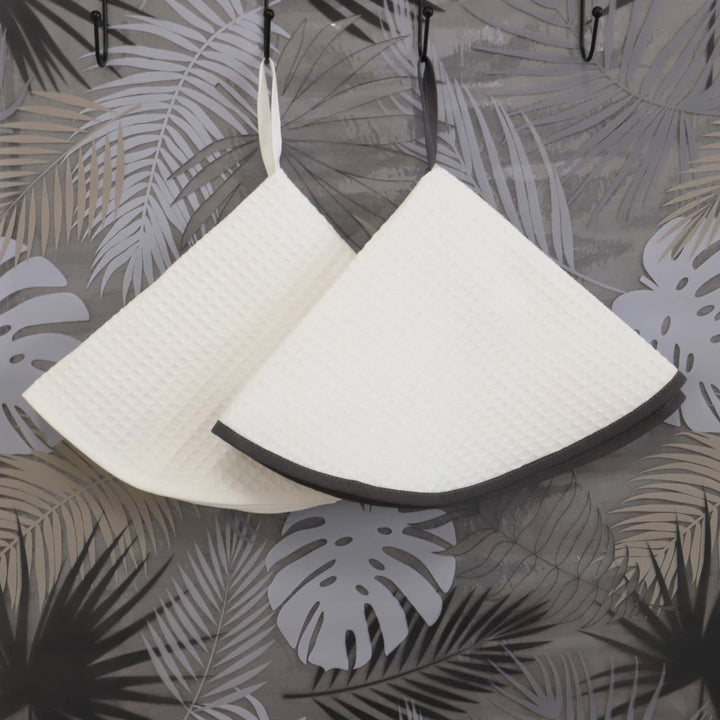 Lot de 2 essuies mains rond nid d'abeille HOME - Made in France Torchons et essuis-mains Linandelle