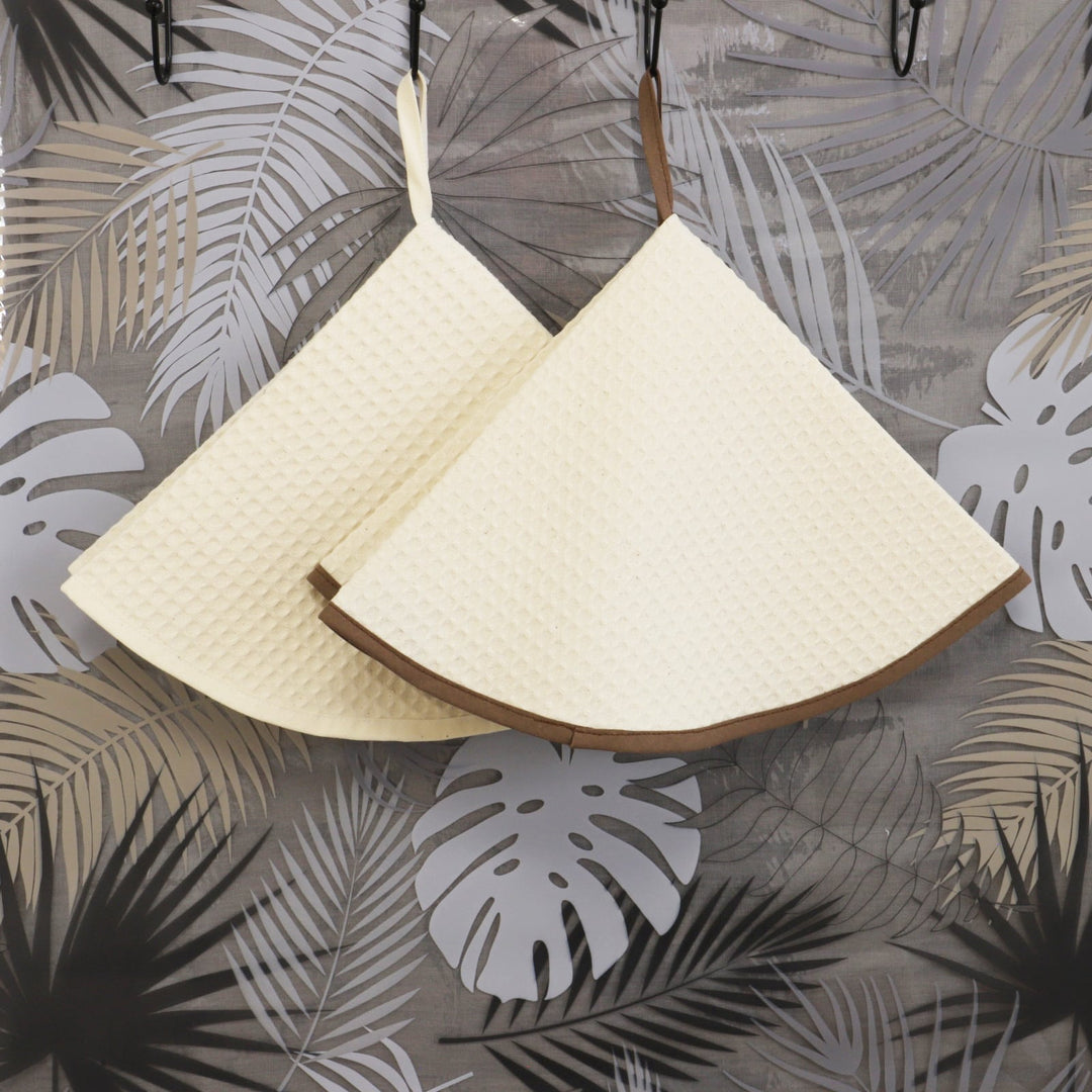 Lot de 2 essuies mains rond nid d'abeille HOME - Made in France Torchons et essuis-mains Linandelle