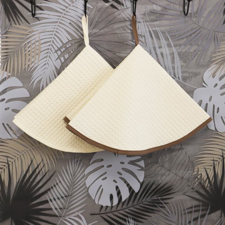 Lot de 2 essuies mains rond nid d'abeille HOME - Made in France Torchons et essuis-mains Linandelle