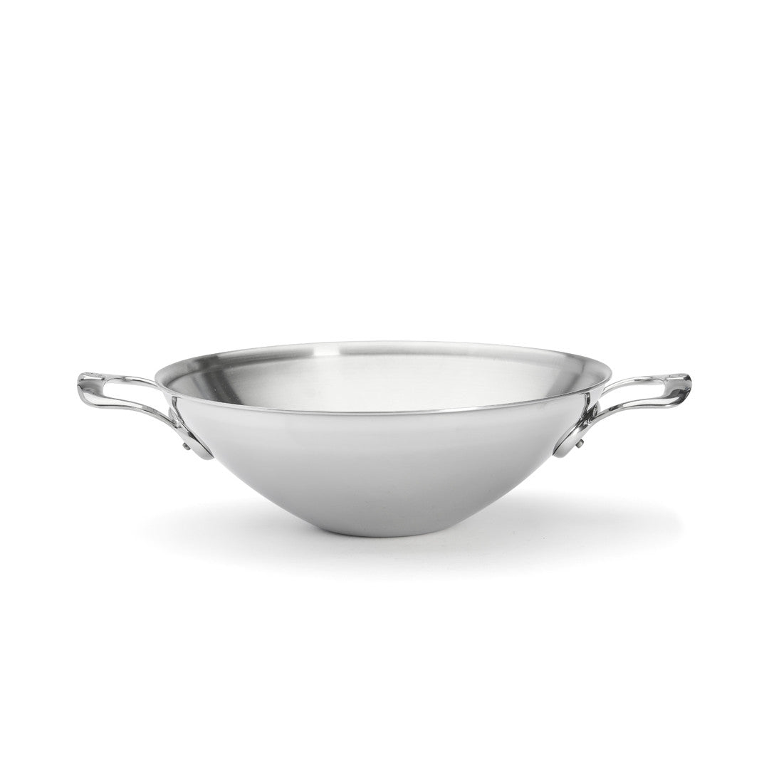 Wok en inox multicouches AFFINITY 32cm avec 2 anses en fonte d’inox