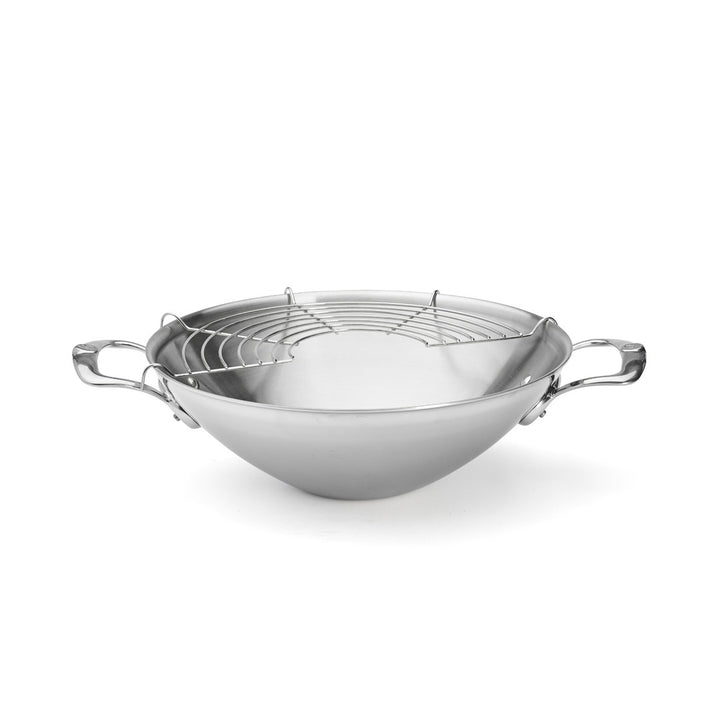 Wok en inox multicouches AFFINITY 32cm avec 2 anses en fonte d’inox