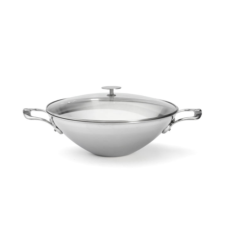 Wok en inox multicouches AFFINITY 32cm avec 2 anses en fonte d’inox