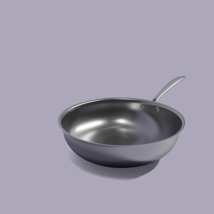 Wok en acier inoxydable triply