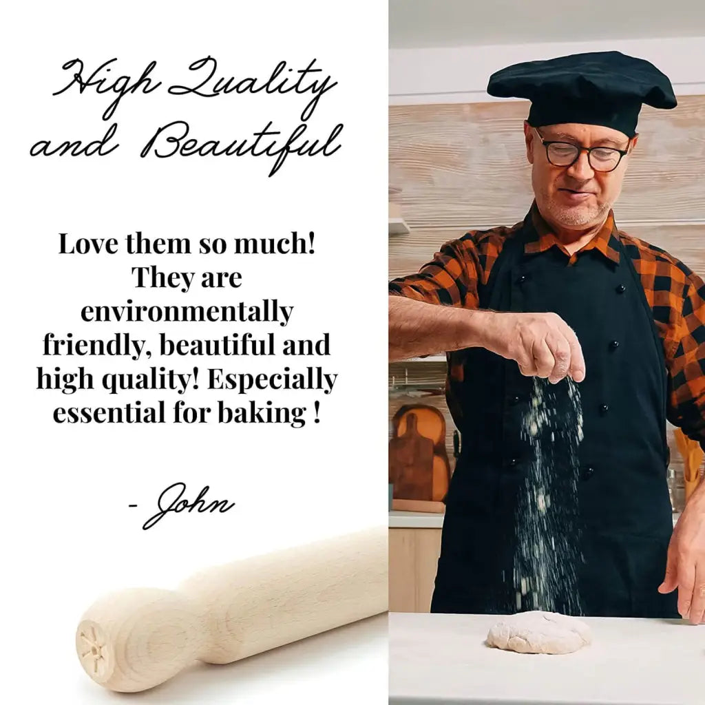 Rouleau à pâtisserie en bois - Rouleau à pizza 40 cm Rouleaux à pâtisserie Tuuli