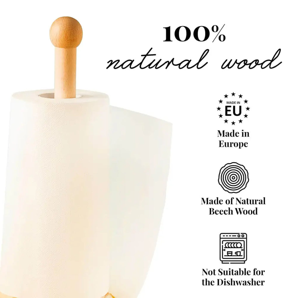 Porte-rouleau de cuisine en bois – Porte-essuie-tout 35 x 12 cm Porte-rouleaux de sopalin Tuuli