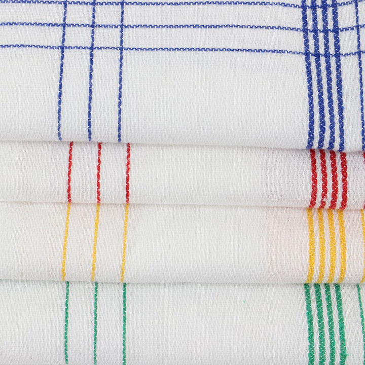 Lot de 12 torchons de cuisine coton tissé teint jacquard MAEVA - Made in Portugal Maniques - Gants de cuisine Linandelle